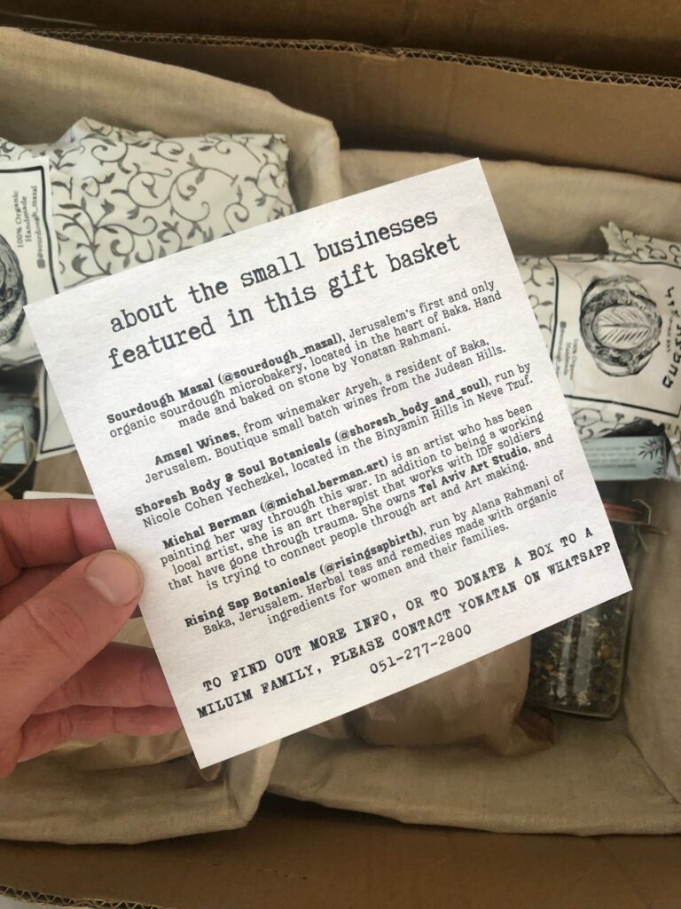 The small businesses who were part of the packages for the military families.